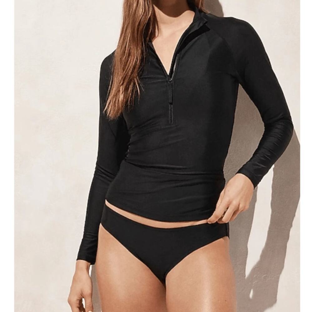 J. Crew Women's Black Classic Full-Coverage Bikini Bottom Size XL